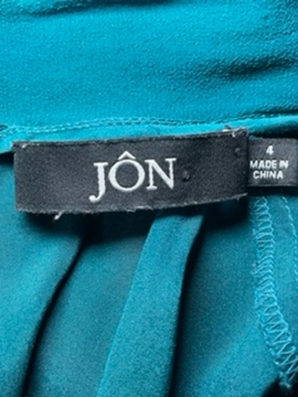 JON Vintage 100% Silk Teal Blouse, Size 4 - Picture 4 of 9